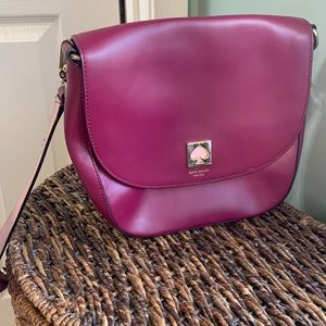 Pink two tone Kate Spade crossbody satchel purse